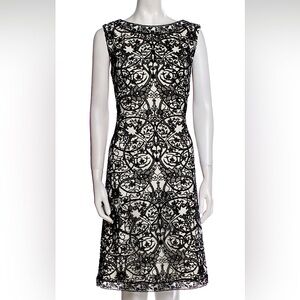 Lace overlay dress by Tadashi Shoji - Like new, size 4-8